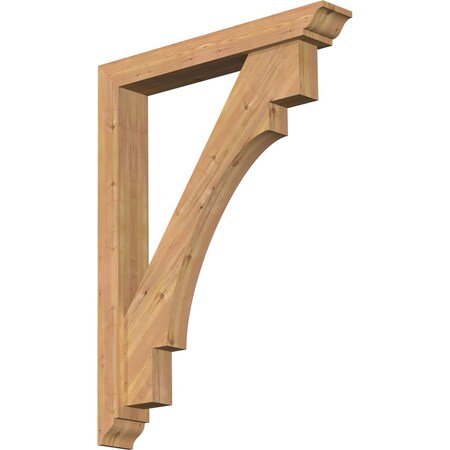 Ekena Millwork Merced Traditional Smooth Bracket w/ Offset Brace, Western Red Cedar, 5 1/2"W x 36"D x 48"H BKT0604X36X48MRC01SWR